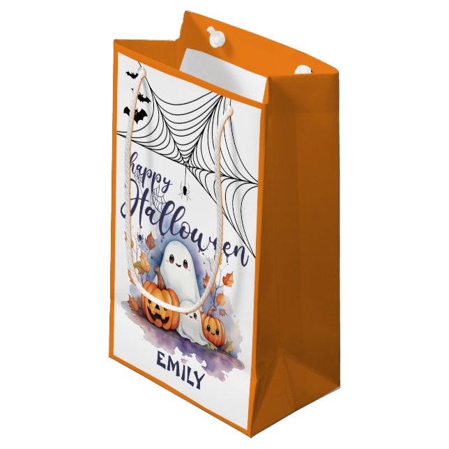 Customizable Halloween Small Trick or Treat Bag (Front Angled)