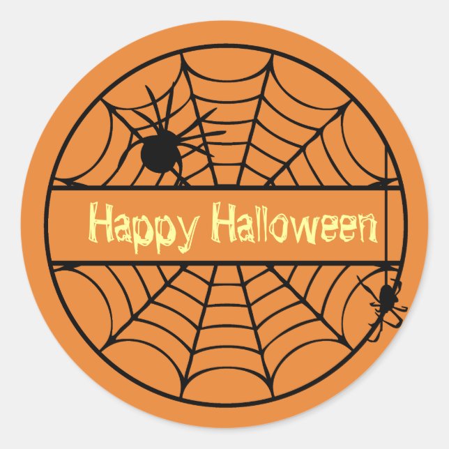 Customizable Halloween Spider Web Sticker (Front)