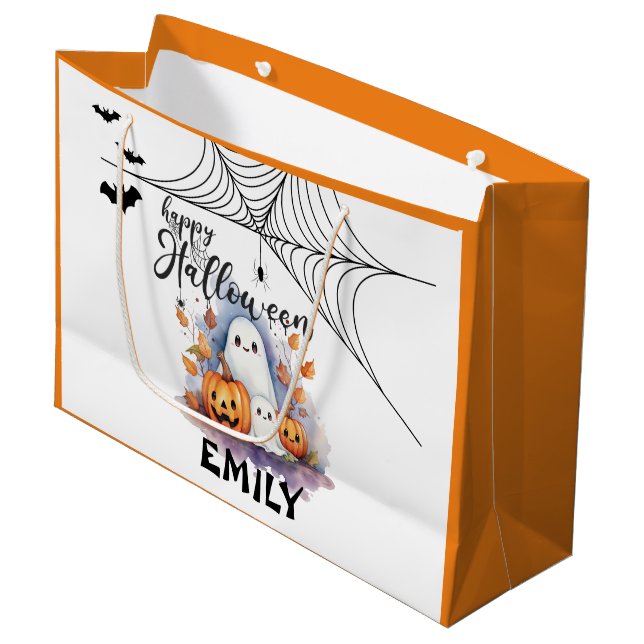 Customizable Halloween Trick or Treat Bag Large    (Front Angled)