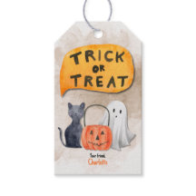 Customizable Halloween Watercolor Gift Tag 