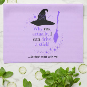 Customizable Halloween Witch Hat Kitchen Towel