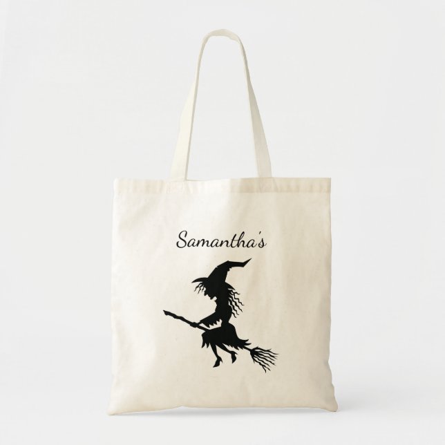 Customizable Halloween Witch Tote Bag (Front)