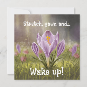 Customizable Hand Drawn Crocus Flowers Card