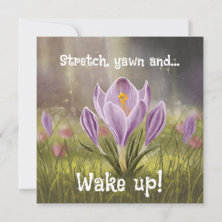Customizable Hand Drawn Crocus Flowers Card