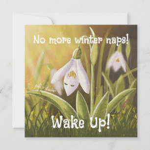 Customizable Hand Drawn Snowdrop Floral Card