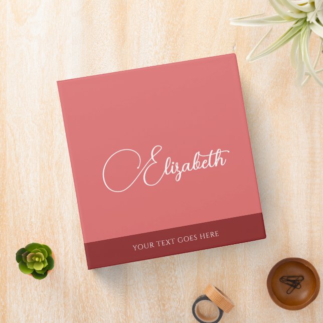 Customizable Hand Script Name Elegant Modern Binder (In Situ)