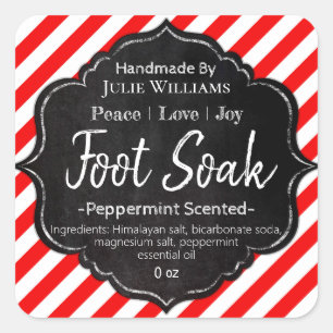 Customizable Handmade Christmas Foot Soak Label