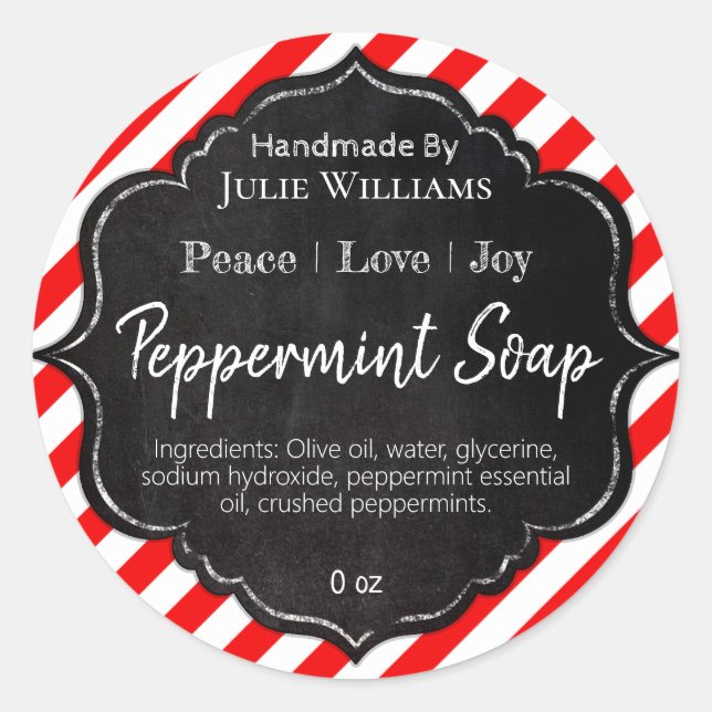 Customizable Handmade Christmas Soap Label (Front)