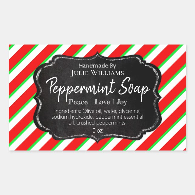 Customizable Handmade Christmas Soap Label (Front)
