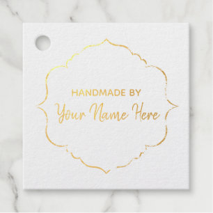 Customizable Handmade Gold Foil Favour Tags