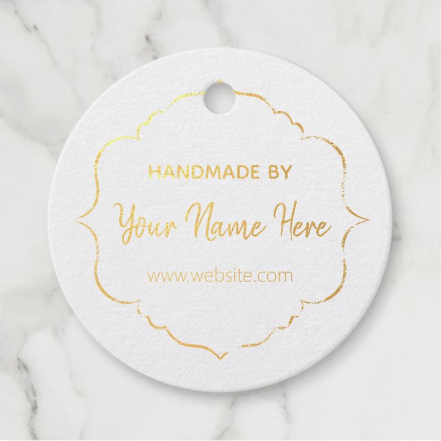 Customizable Handmade Gold Foil Favour Tags (Front)
