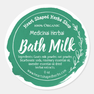 Customizable Handmade Herbal Bath Milk Label