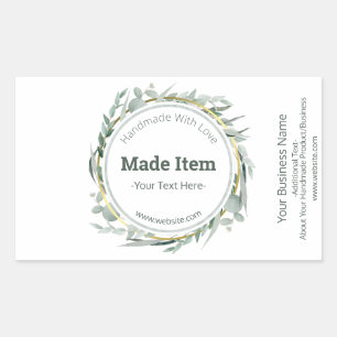Customizable Handmade Product DIY Craft Business Sticker