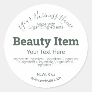 Customizable Handmade Skin Care DIY Business Classic Round Sticker