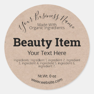 Customizable Handmade Skin Care DIY Business Classic Round Sticker