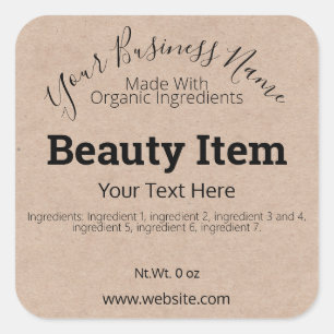 Customizable Handmade Skin Care DIY Business Square Sticker