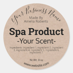 Customizable Handmade Spa Product DIY Business Classic Round Sticker