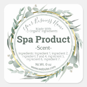 Customizable Handmade Spa Product DIY Business Square Sticker