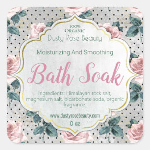 Customizable Handmade Vintage Bath Soak Label