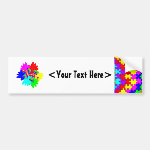 Customizable Hands And Puzzling Puzzle Piece Bumper Sticker