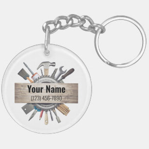 Customizable handyman contractor tools keychain