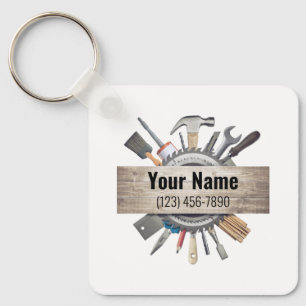 Customizable handyman contractor tools keychain