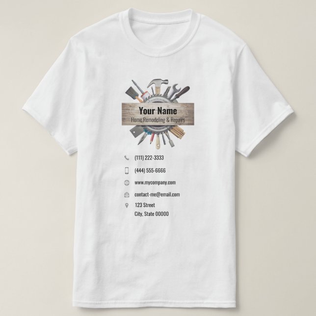 Customizable handyman contractor tools T-Shirt (Design Front)