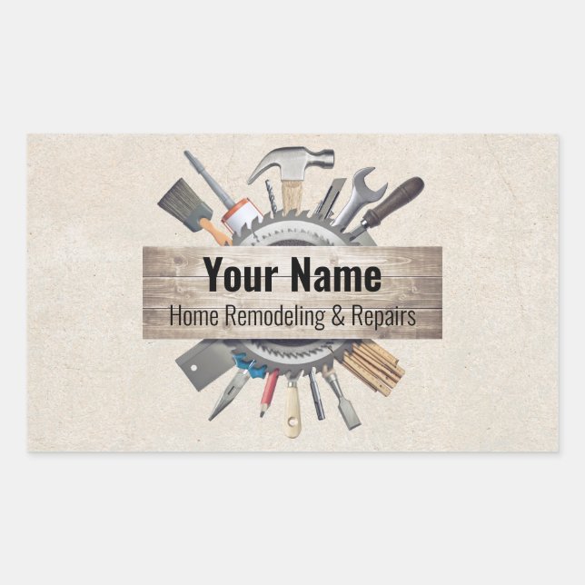 Customizable handyman contractor tools textured sticker (Front)