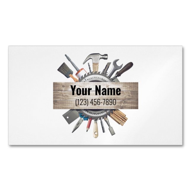Customizable handyman contractor tools v1 	Magnetic business card (Front)