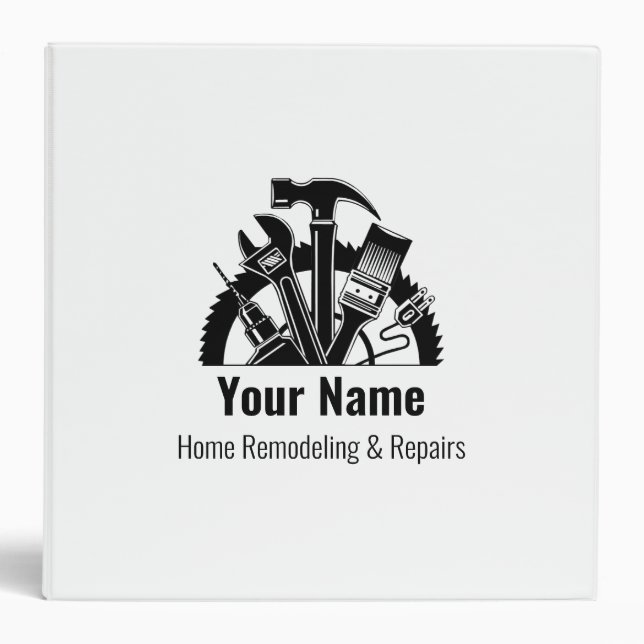 Customizable handyman tools binder (Front)