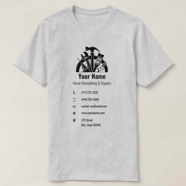 Customizable handyman tools T-Shirt (Design Front)