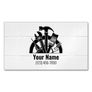 Customizable handyman tools tiles 	Magnetic business card