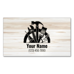 Customizable handyman tools wood 	Magnetic business card