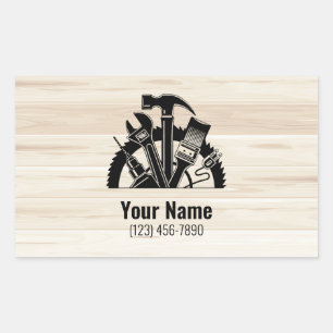 Customizable handyman tools wood sticker