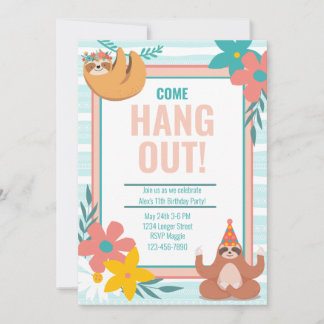 Customizable Hang Out Jungle Rainforest Birthday Invitation