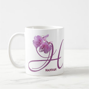 Customizable Hannah name pink rose flowers boho  Coffee Mug