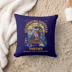 Customizable HANUKKAH FAMILY REUNION Souvenir Throw Pillow