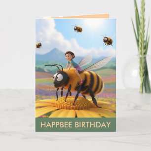 Customizable Happbee Birthday card