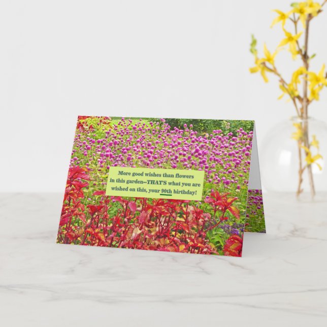 customizable Happy 90th Birthday/floral Card (Yellow Flower)
