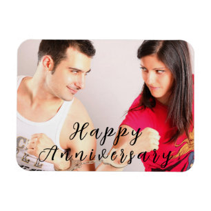 Customizable Happy Anniversary Photo Magnet