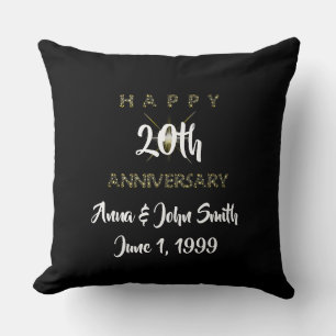 Customizable Happy Anniversary Starry Throw Pillow