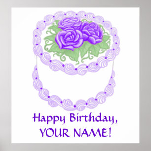 Customizable Happy Birthday Cake Print