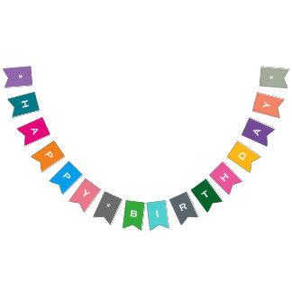 Customizable Happy Birthday Colourful Party Banner