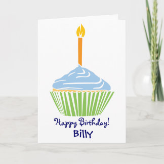 Customizable Happy Birthday Cupcake Card