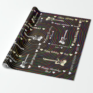 Customizable Happy Birthday Dad Vintage Guitar Wrapping Paper