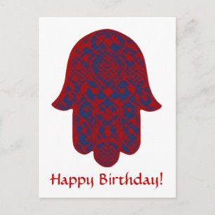 Customizable Happy Birthday Hand of Fatima Postcard