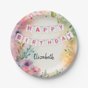 Customizable Happy Birthday Napkins Paper Plate