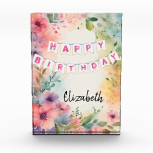 Customizable Happy Birthday Photo Block
