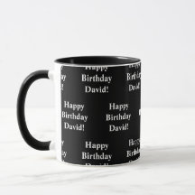 Customizable Happy Birthday Text | Black & White
