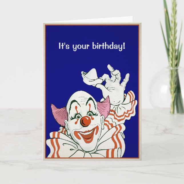 Customizable Happy Clown Greeting Card (Front)